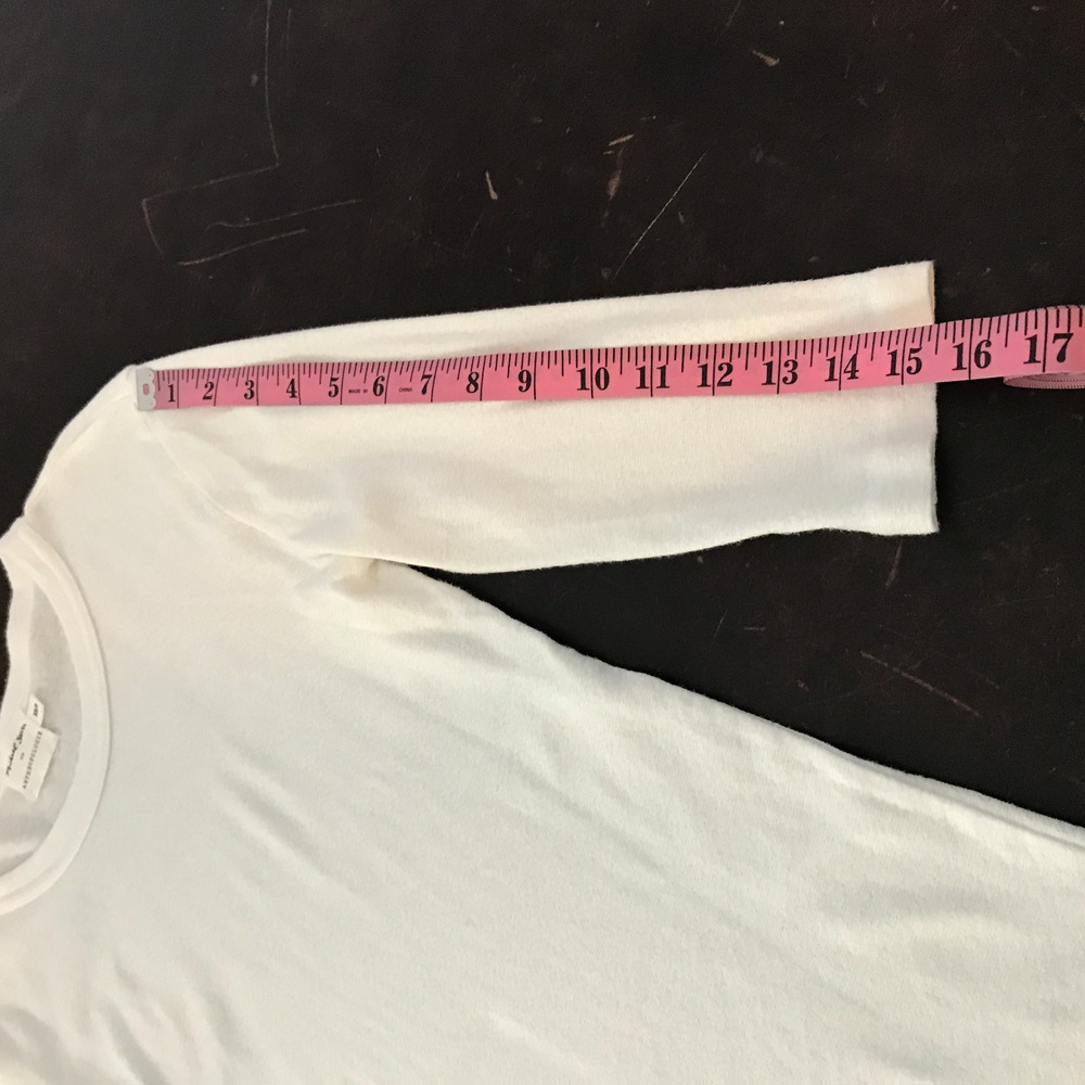 Michael Stars x Anthropologie Shine Tee XS/S White Scoop Neck 3/4 Sleeve USA - Picture 6 of 8